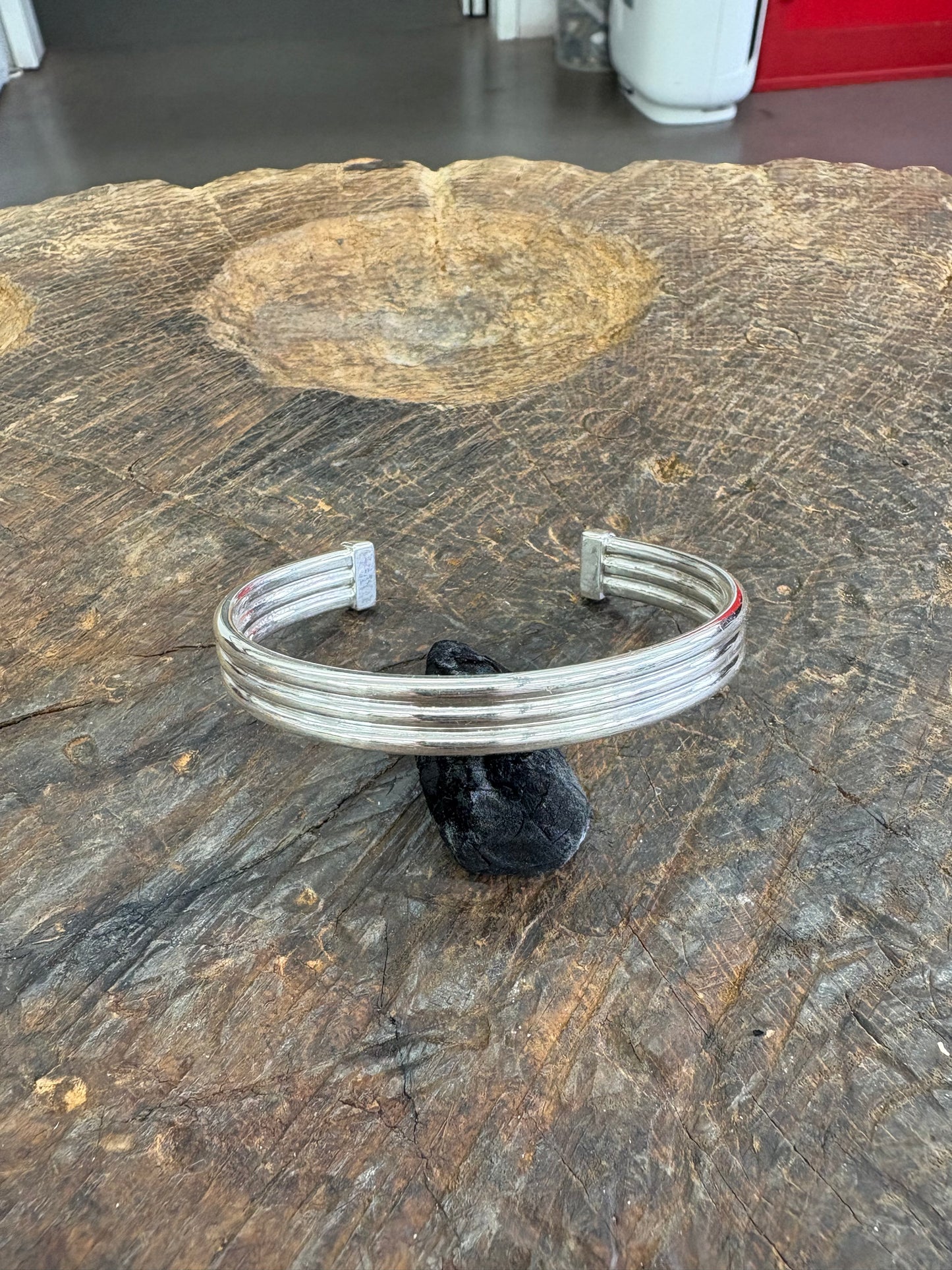 666 Solid Silver Cuff