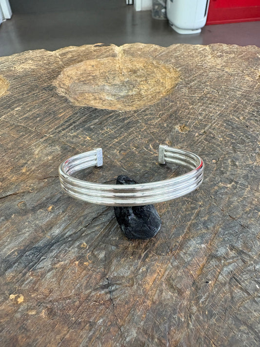 666 Solid Silver Cuff