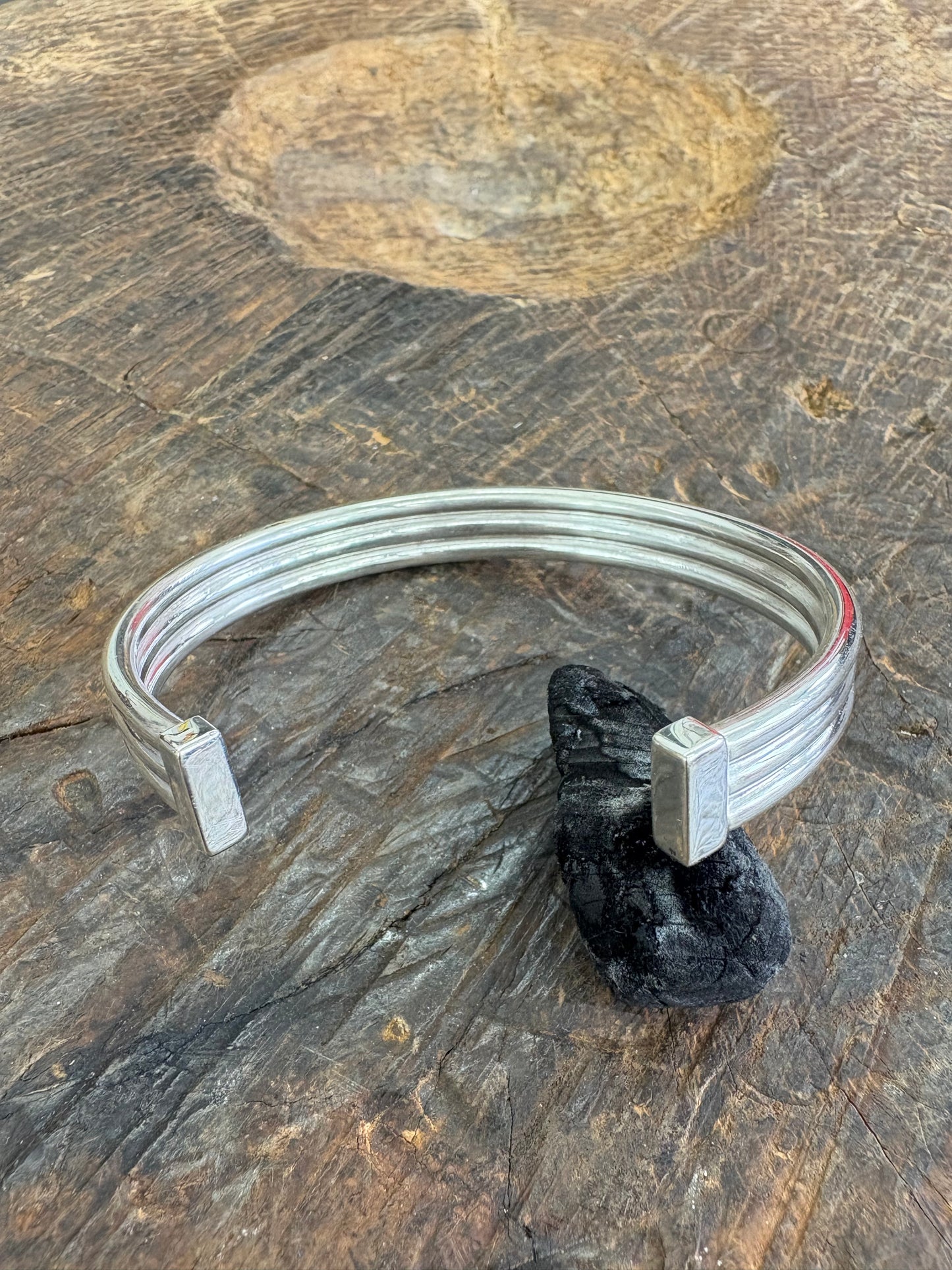 666 Solid Silver Cuff